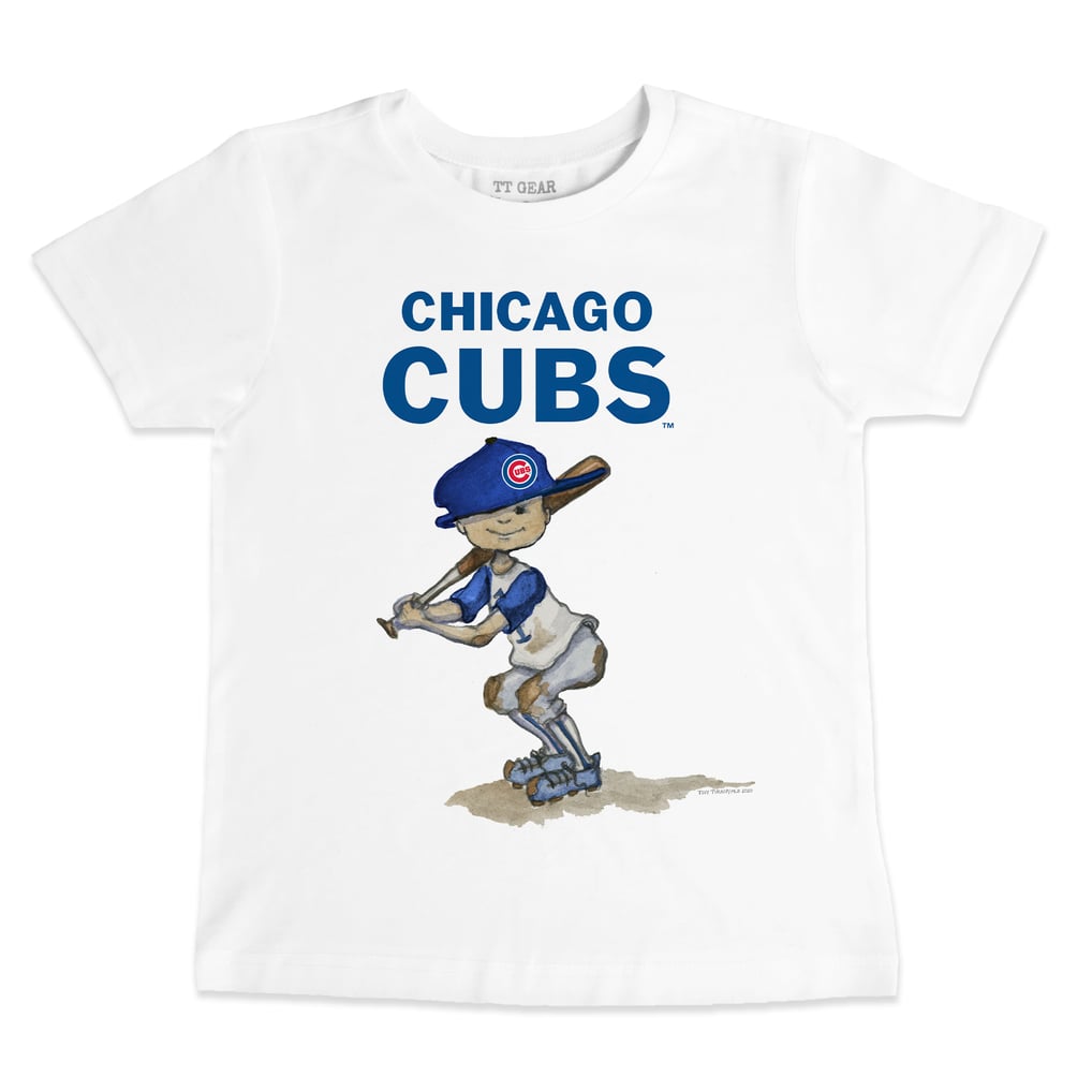 Chicago Cubs Tiny Turnip Toddler Team Slugger T-Shirt - White