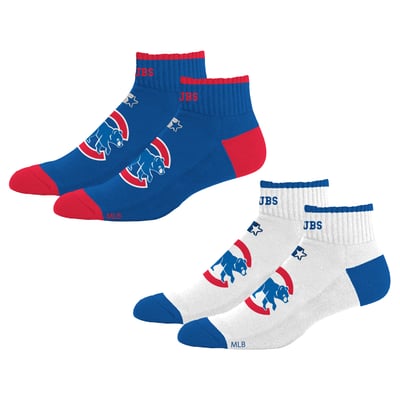  Chicago Cubs Starter Unisex Two-Pack Front & Center Quarter Length Socks