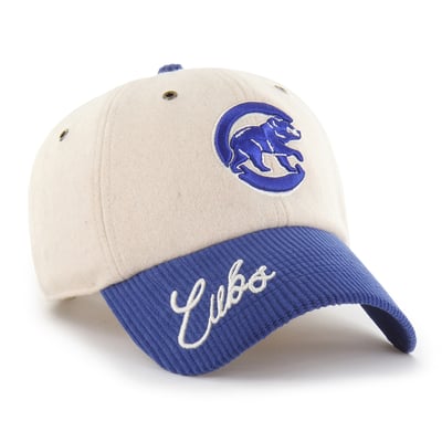 Chicago Cubs '47 Women's Rope Script Clean Up Adjustable Hat - Natural/Royal