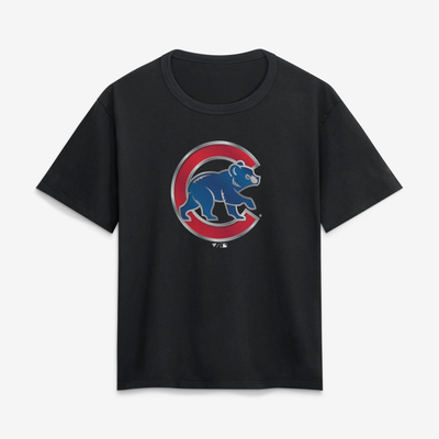 Chicago Cubs Women's Forged Mascot T-Shirt - Black