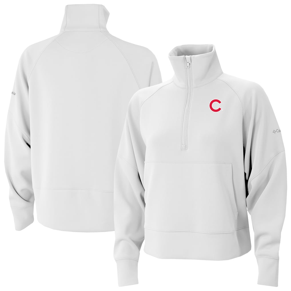 Chicago Cubs Columbia Women's Wickhams Hills Raglan Omni-Wick Quarter-Zip Pullover - White
