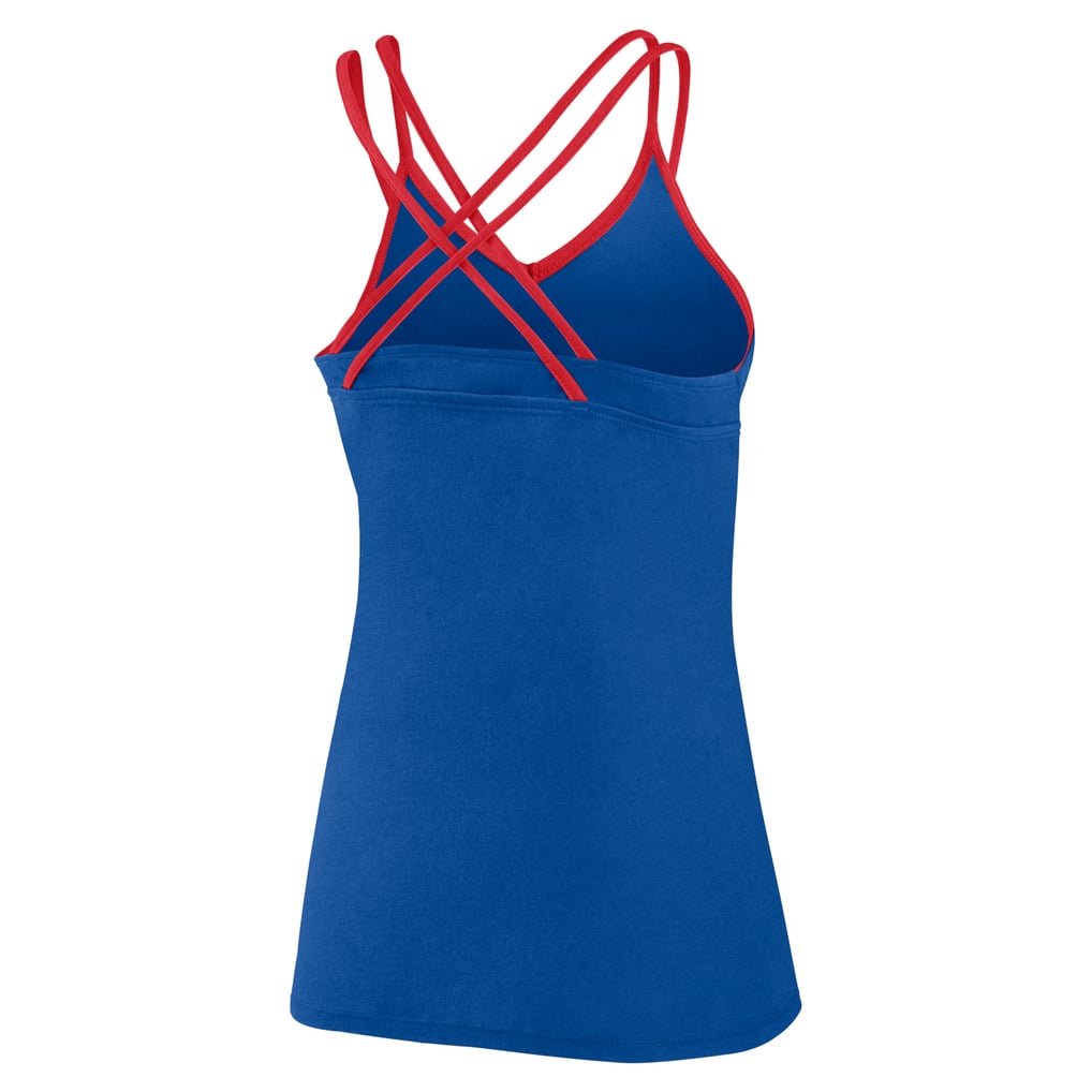 Women's Chicago Cubs Fanatics Royal Barrel It Up Cross Back V-Neck Tank Top