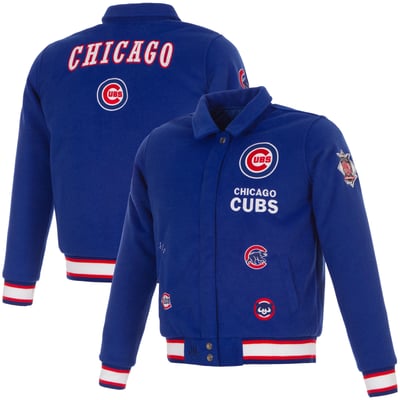 Chicago Cubs JH Design Women's Reversible Wool Full-Snap Jacket - Royal