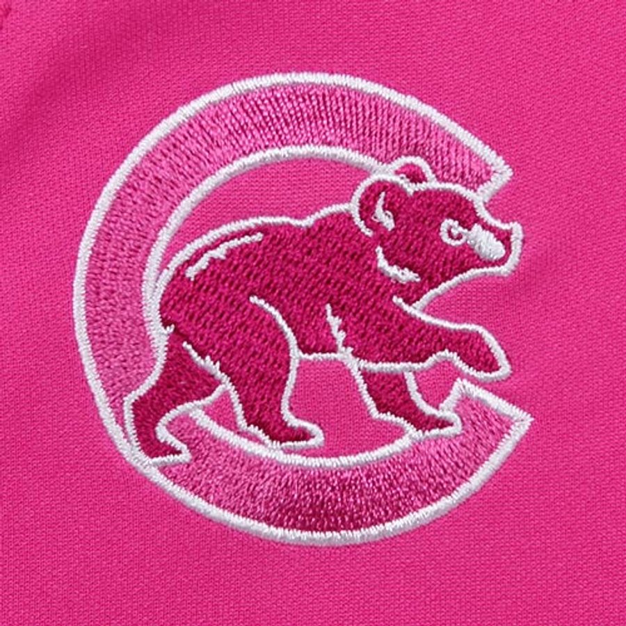 Pink Cub Women's Chicago Cubs Majestic Pink League Diva Synthetic Fashion Top