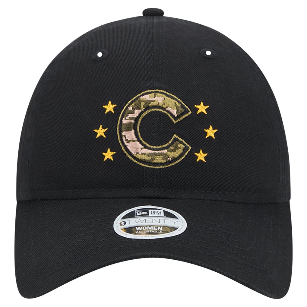 Chicago Cubs New Era Women's 2024 Armed Forces Day 9TWENTY Adjustable Hat - Black
