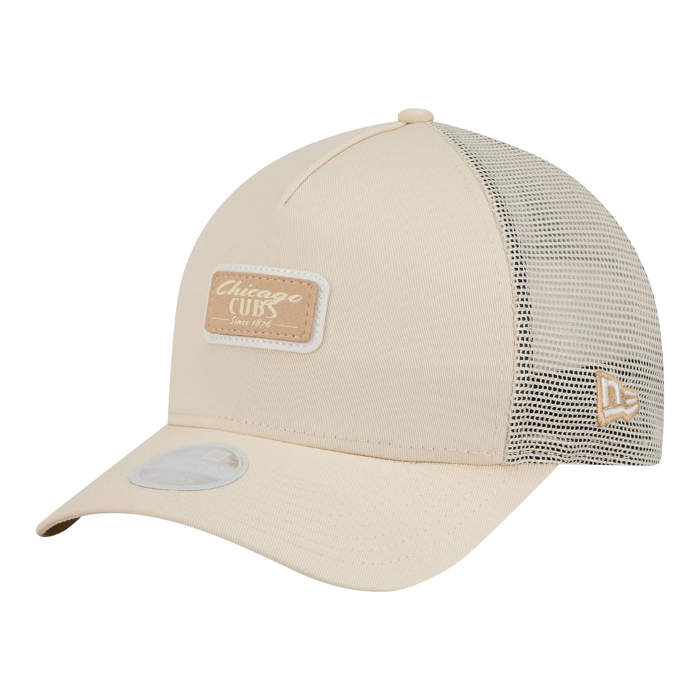 Chicago Cubs New Era Women's Tonal Patch 9FORTY M-Crown A-Frame Trucker Adjustable Hat - Light Beige