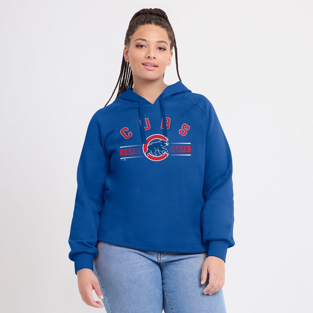 Chicago Cubs Fanatics Women's Perfect Play Raglan Pullover Hoodie - Royal