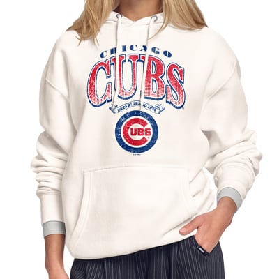 Chicago Cubs Starter Women's Home Run Legacy Fleece Hoodie - Cream