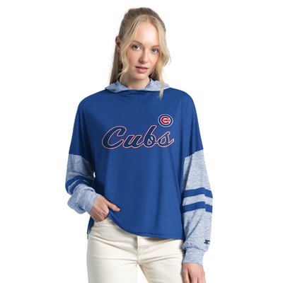  Chicago Cubs Starter Women's Fuel Up Lightweight Hoodie - Royal