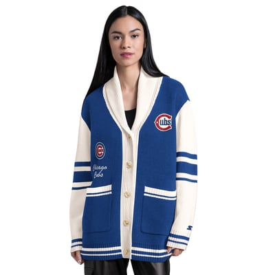  Chicago Cubs Starter Women's Strike Zone Full-Button Cardigan - Royal