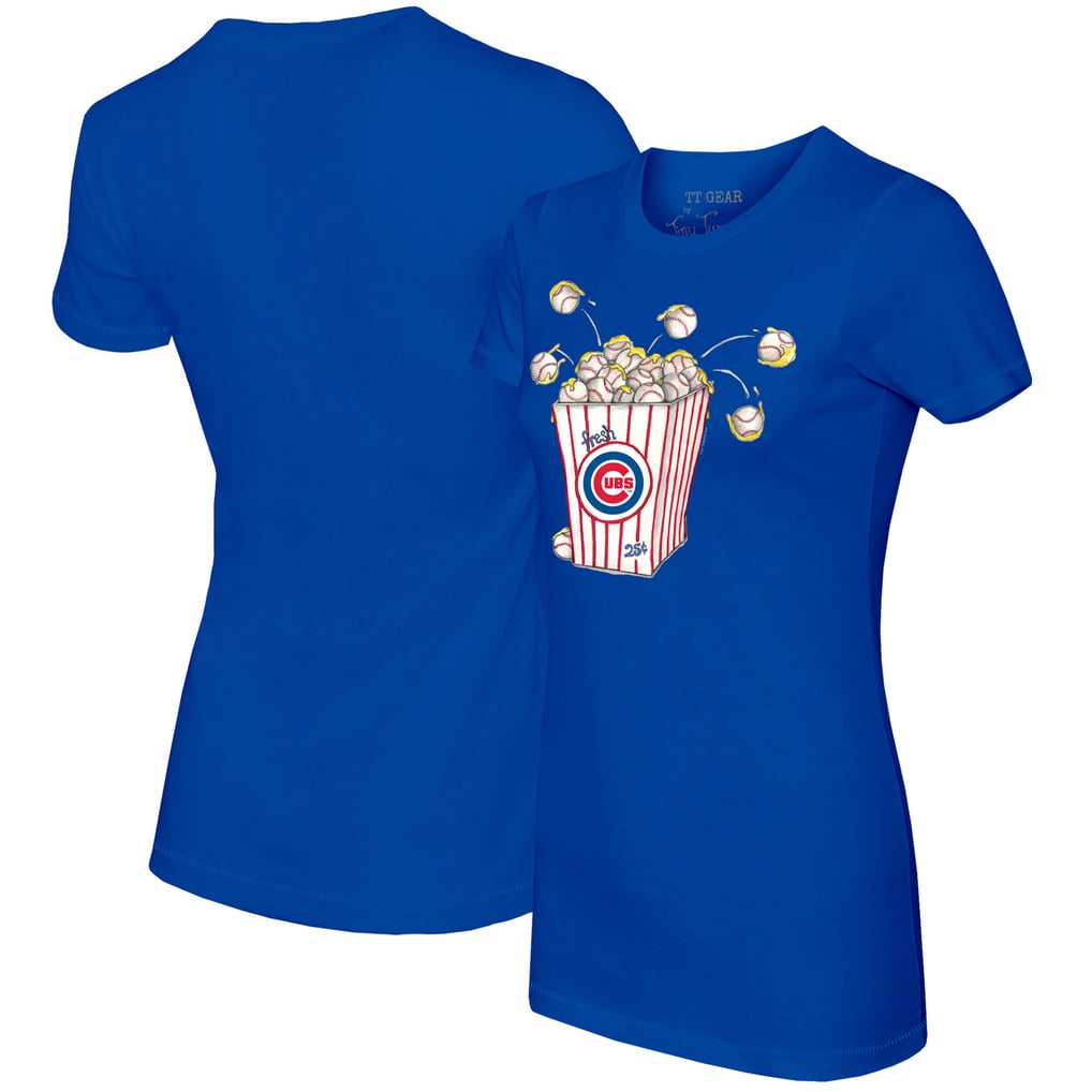 Chicago Cubs Tiny Turnip Women's Popcorn T-Shirt - Royal