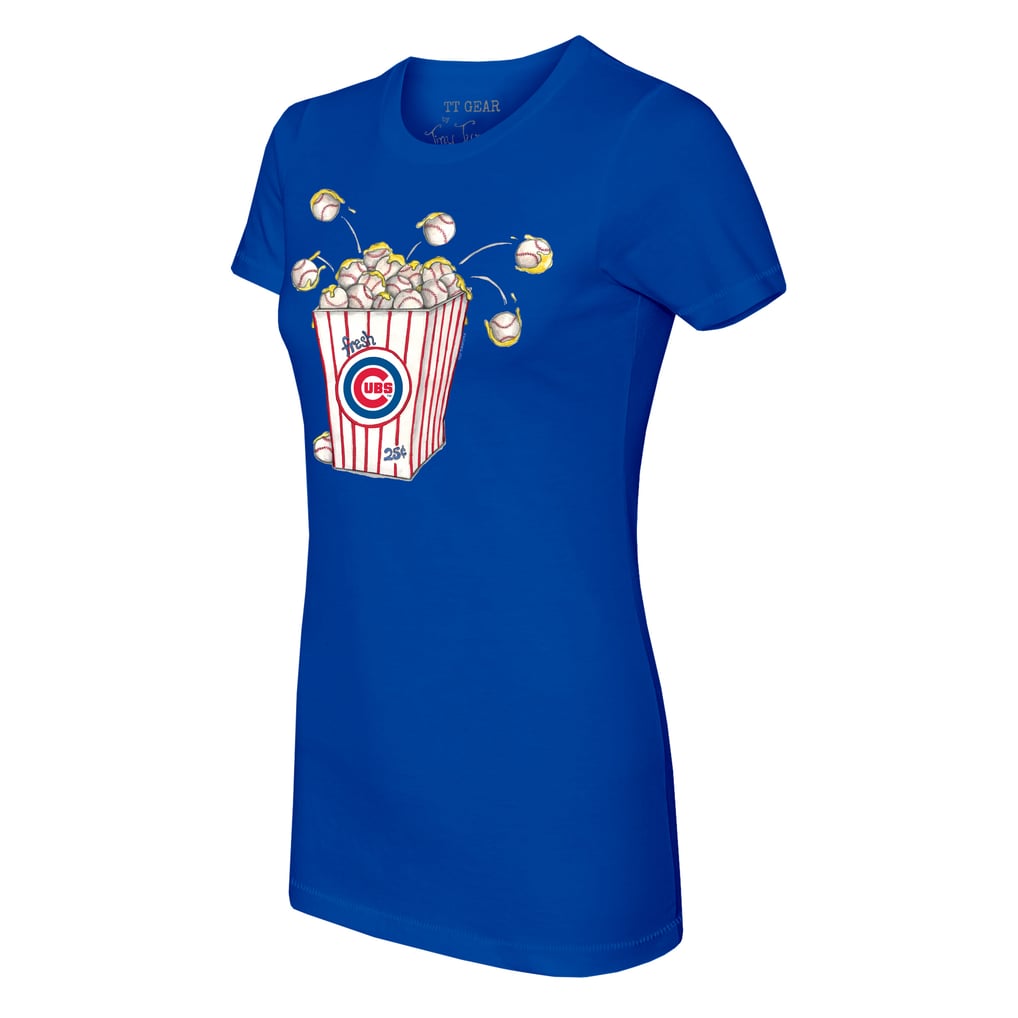Chicago Cubs Tiny Turnip Women's Popcorn T-Shirt - Royal