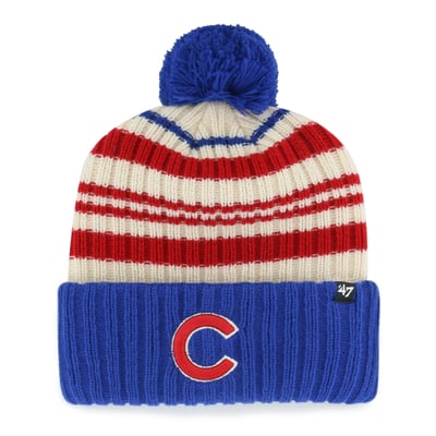 Chicago Cubs '47 Youth Snow Fort Cuffed Knit Hat with Pom - Royal