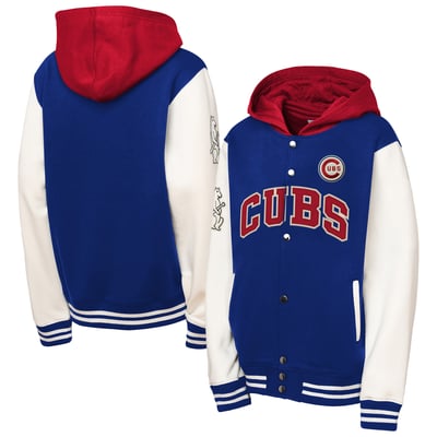 Chicago Cubs Mitchell & Ness Youth Court Side Fleece Full Snap Jacket - Royal

