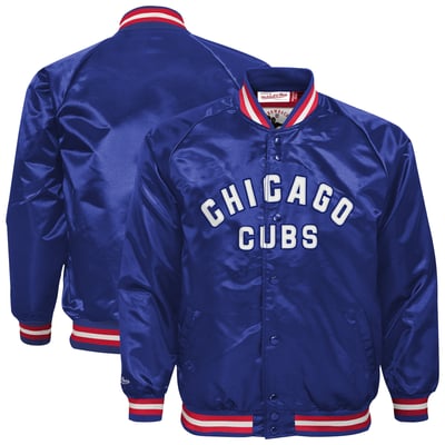 Chicago Cubs Mitchell & Ness Youth Lightweight Full-Snap Satin Jacket - Royal
