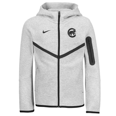  Chicago Cubs Nike Youth Tech Fleece Raglan Full-Zip Windrunner Hoodie - Heather Gray