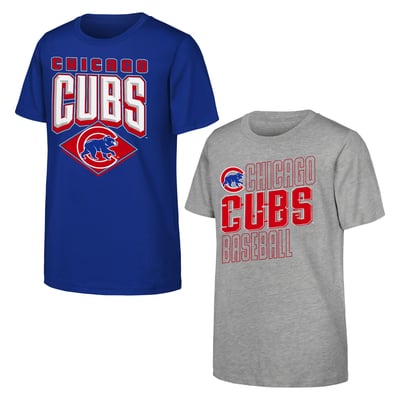 Chicago Cubs Outerstuff Youth Trench Kings 2-Pack T-Shirt Set - Royal/Gray
