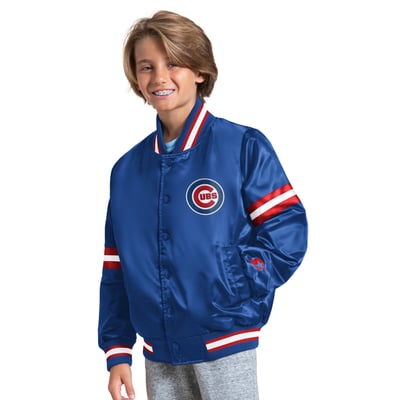 Chicago Cubs Starter Youth Courtside Jr. Varsity Full Snap Jacket - Royal
