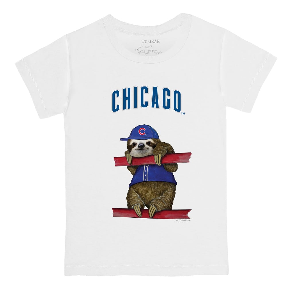 Chicago Cubs Tiny Turnip Youth Sloth T-Shirt - White