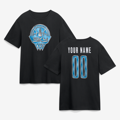 Chicago Sky Big & Tall Forged Mascot Personalized Name & Number T-Shirt - Black
