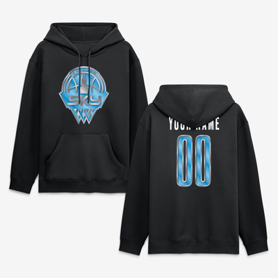 Chicago Sky  Forged Mascot Personalized Name & Number Hoodie - Black