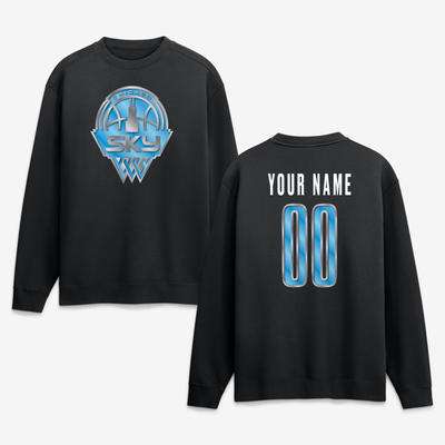 Chicago Sky  Forged Mascot Personalized Name & Number Sweatshirt - Black