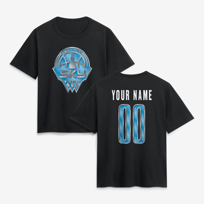Chicago Sky Women's Forged Mascot Personalized Name & Number T-Shirt - Black