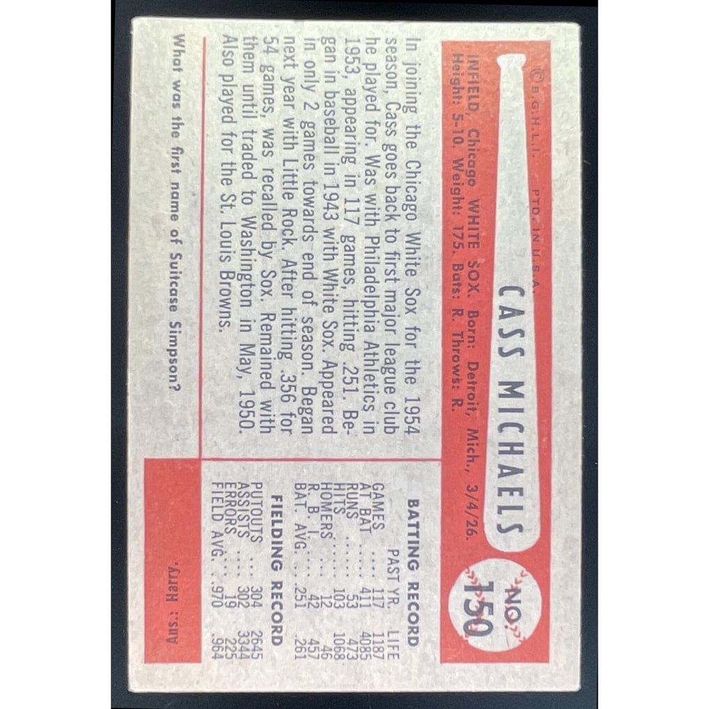 1954 Bowman #150 Cass Michaels