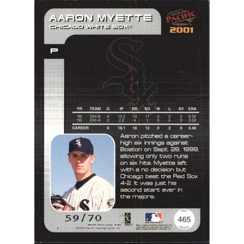 2001 Pacific Hobby LTD #465 Aaron Myette