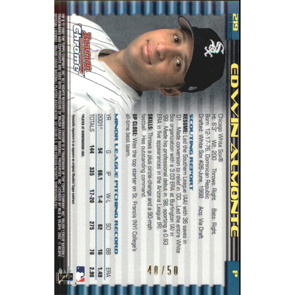 2002 Bowman Chrome Gold Refractors #219 Edwin Almonte