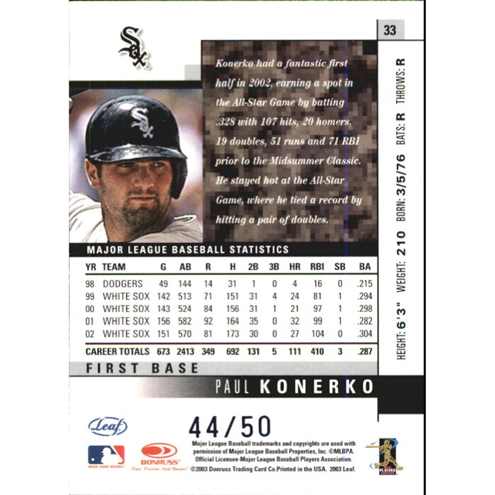 2003 Leaf Press Proofs Blue #33 Paul Konerko