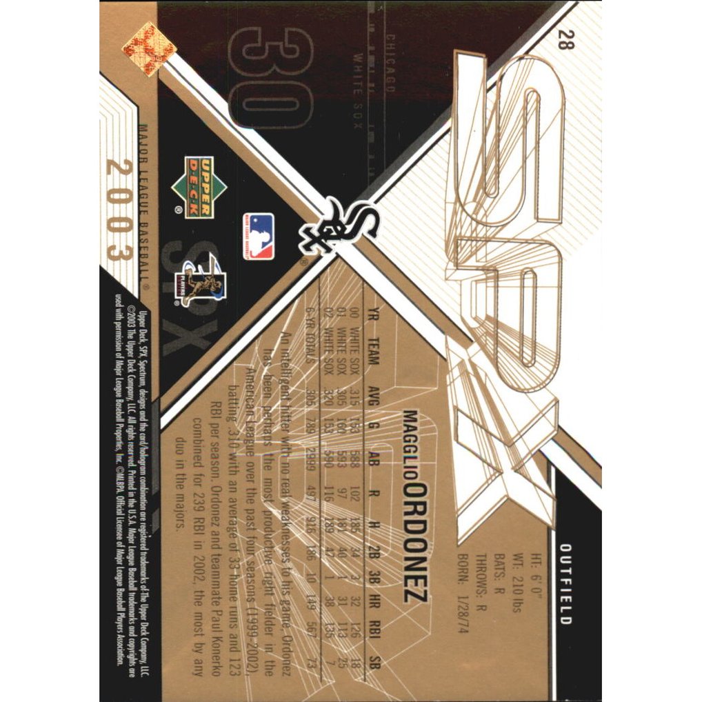 2003 SPx Spectrum #28 Magglio Ordonez/30