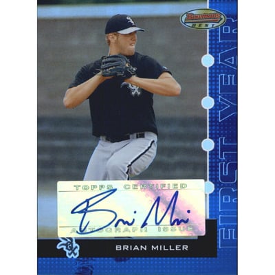 2005 Bowman's Best Blue #110 Brian Miller FY AU