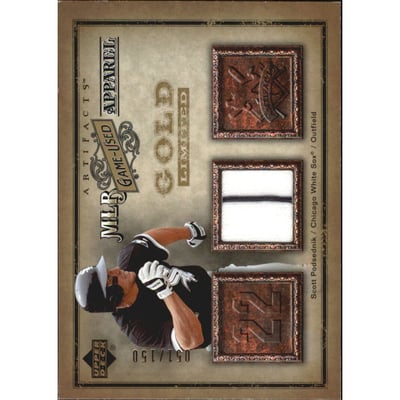 2006 Artifacts MLB Game-Used Apparel Gold Limited #SP Scott Podsednik Jsy/150