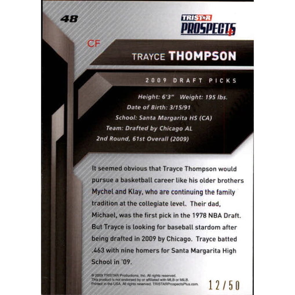 2009 TRISTAR Prospects Plus Gold #48 Trayce Thompson