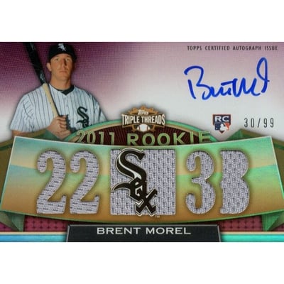 2011 Topps Triple Threads #134 Brent Morel Jsy AU RC