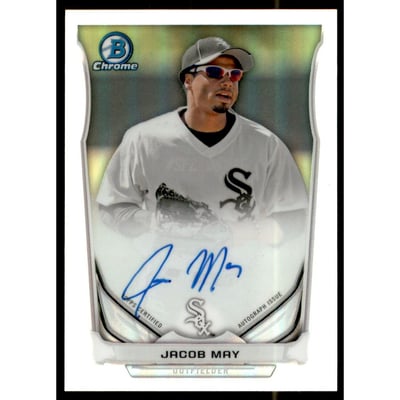 2014 Bowman Chrome Prospect Autographs Refractors #BCAPJM Jacob May