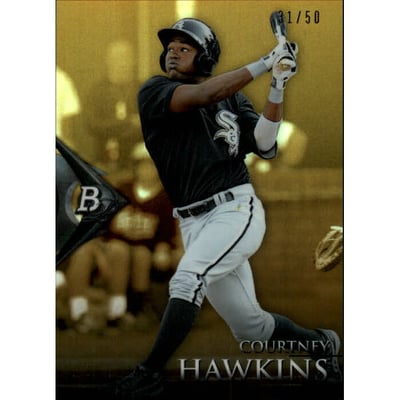 2014 Bowman Platinum Chrome Prospects Gold Refractors #BPCP97 Courtney Hawkins