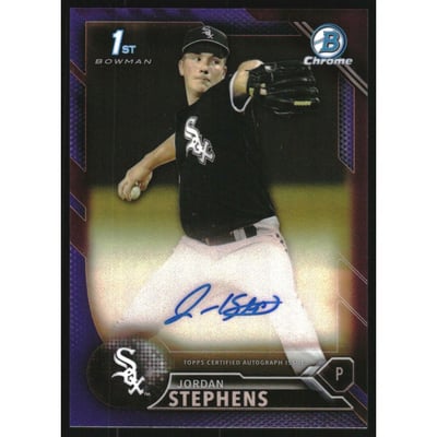 2016 Bowman Chrome Prospect Autographs Purple Refractors #BCAPJOS Jordan Stephens