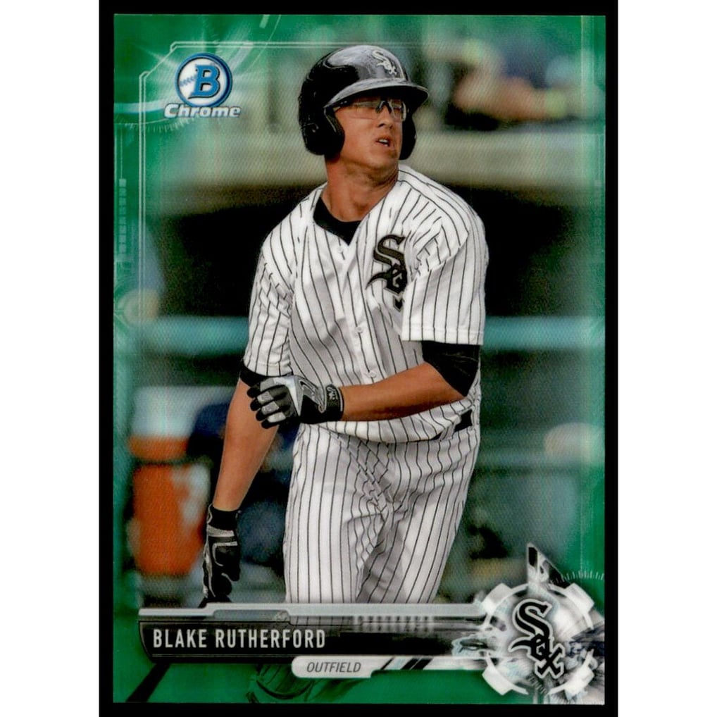 2017 Bowman Chrome Draft Green Refractors #BDC80 Blake Rutherford