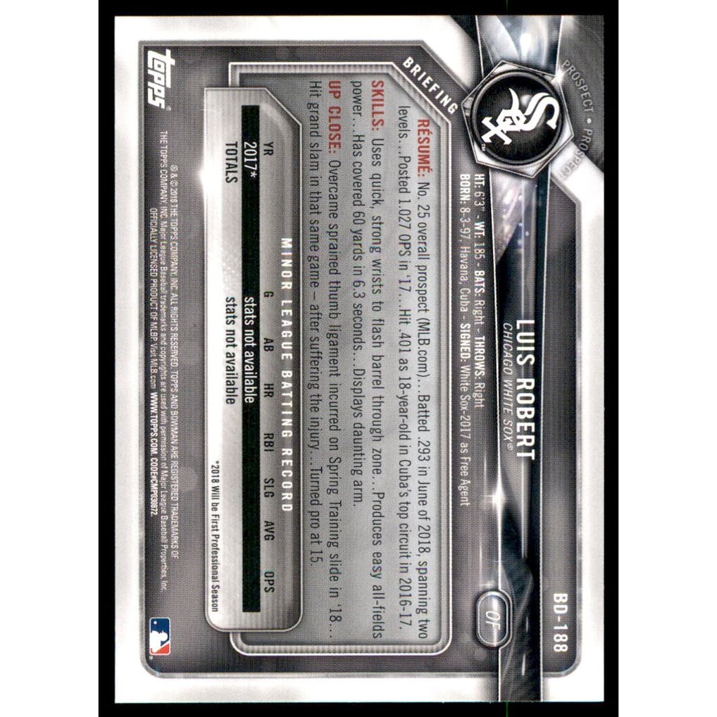 2018 Bowman Draft #BD188 Luis Robert