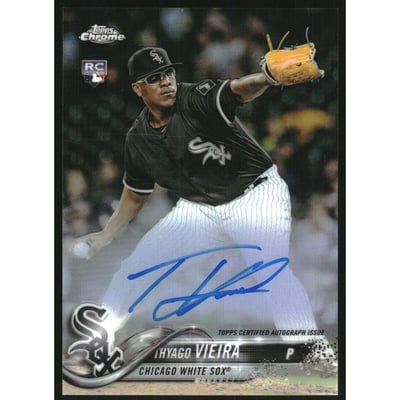 2018 Topps Chrome Rookie Autographs Refractors #RATV Thyago Vieira