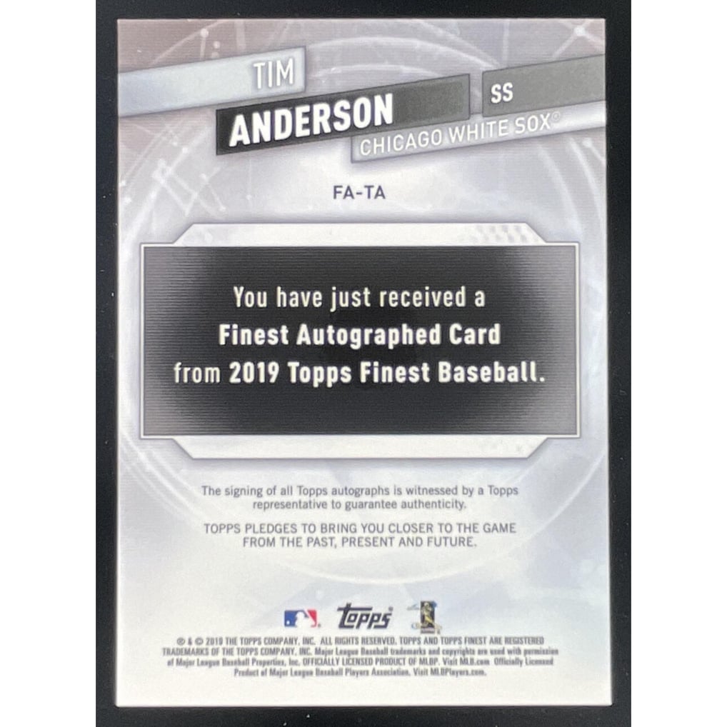 2020 Topps Finest Orange Wave #FA-TA Tim Anderson Auto /25