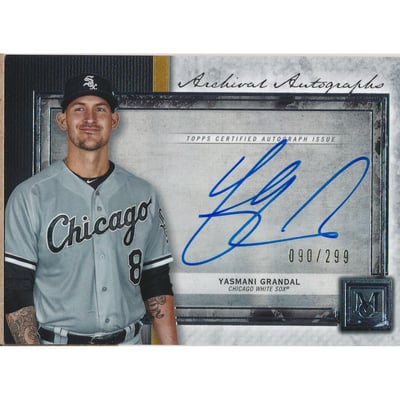 2020 Topps Museum Collection Archival Autographs #AAYG Yasmani Grandal