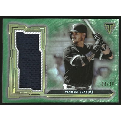 2020 Topps Triple Threads Single Jumbo Relics Emerald #SJRYG Yasmani Grandal