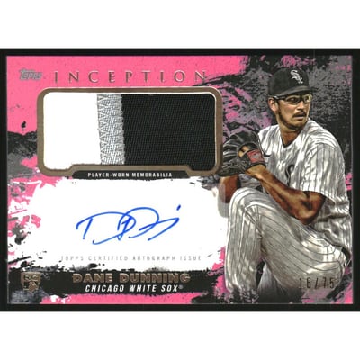 2021 Topps Inception Patch Autographs Magenta #APCDD Dane Dunning/75