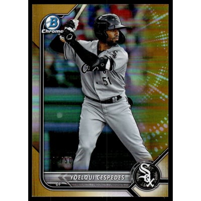2022 Bowman Chrome Prospects Gold Refractors #BCP87 Yoelqui Cespedes