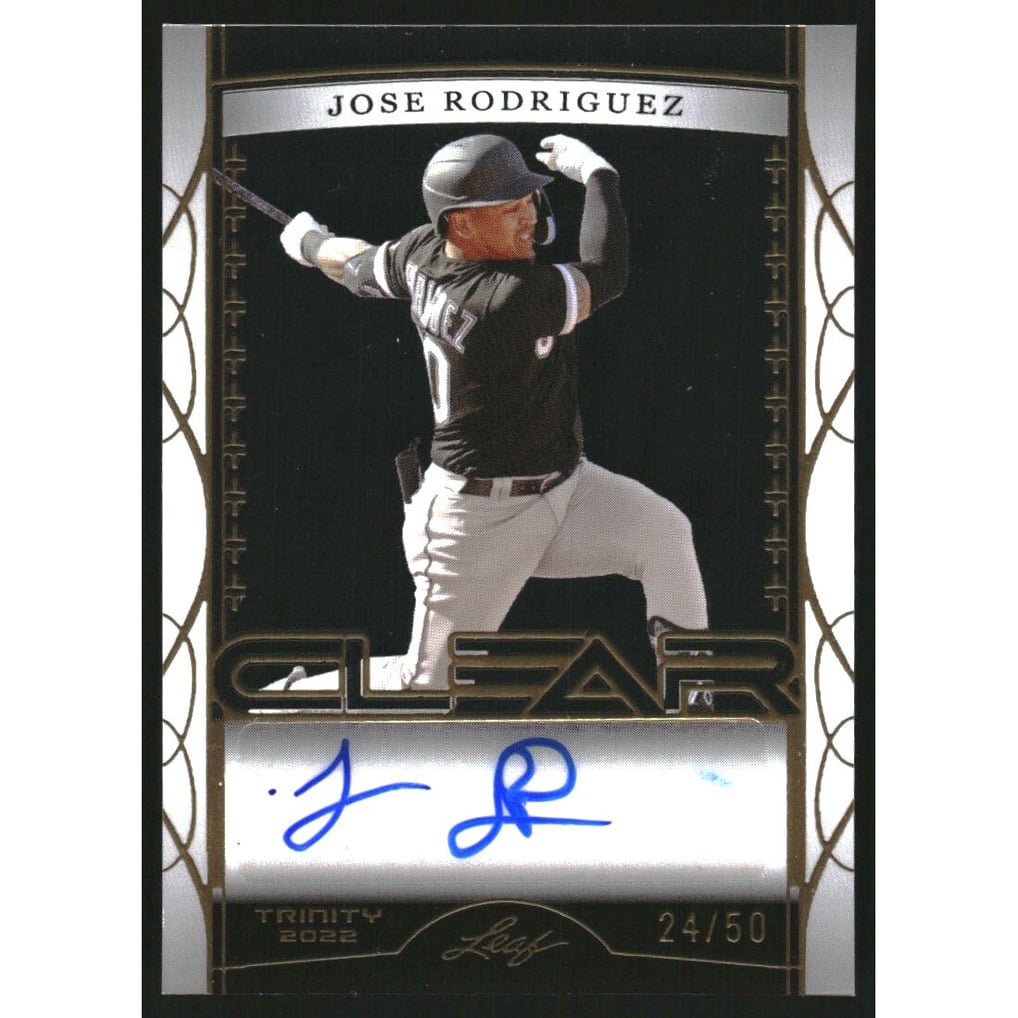 2022 Leaf Trinity Clear Autographs Gold Foil #CAJR1 Jose Rodriguez