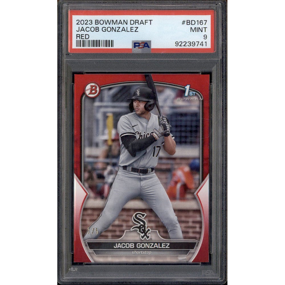 2023 Bowman Draft Red #BD167 Jacob Gonzalez RC /5 PSA 9