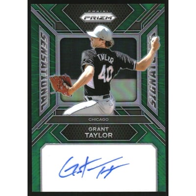 2024 Panini Prizm Sensational Signatures Prizms Green #41 Grant Taylor